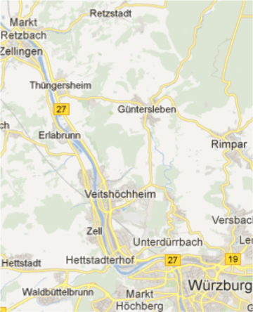 Karte Zell und Thüngersheim
