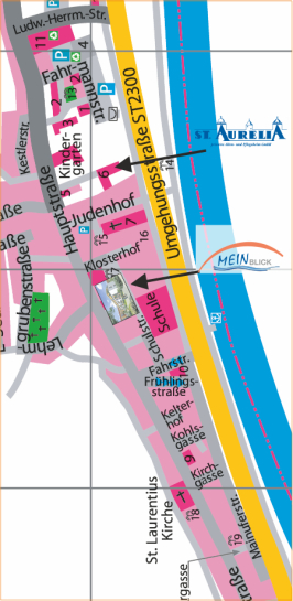Die beiden Heime in Zell auf der Karte